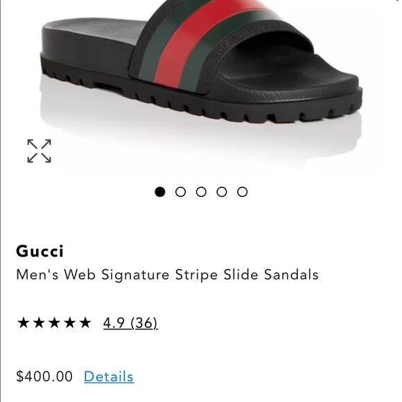 Gucci Mens Web Signature Stripe Slide 